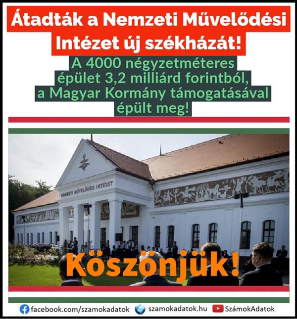 Átadták a Nemzeti Művelődési Intézet új székházát