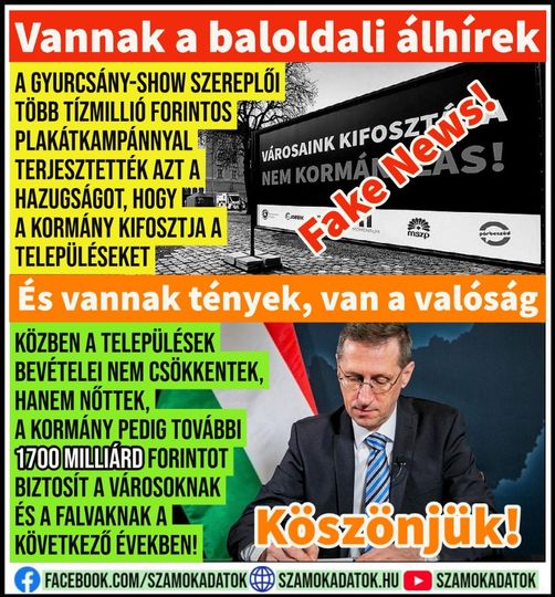 Contrary to the lies advertised on the posters, Fidesz supports all settlements