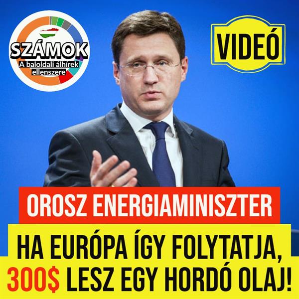 Russian Energy Minister: If Europe continues like this, $ 300 will be a barrel of oil