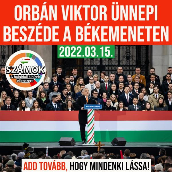 The ceremonial speech of Viktor Orbán on March 15, 2022