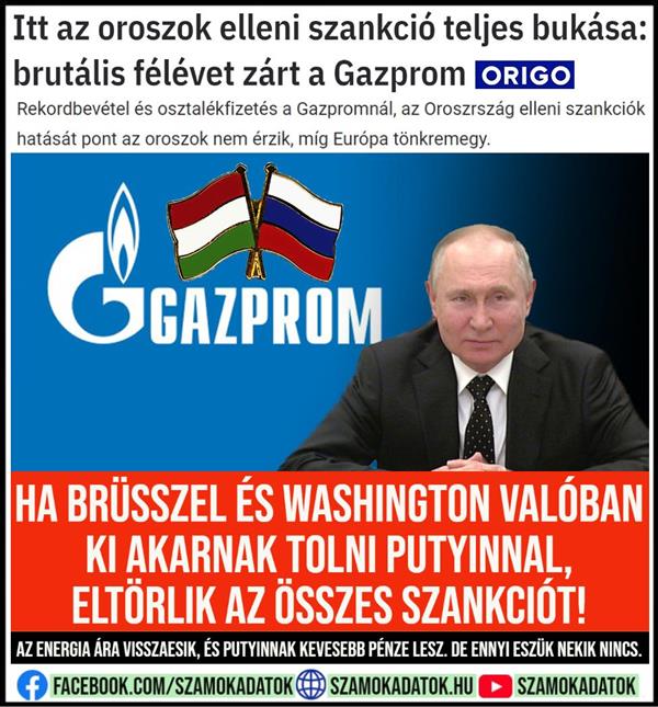 The complete collapse of the sanctions against the Russians is here: Gazprom closed a brutal half-year